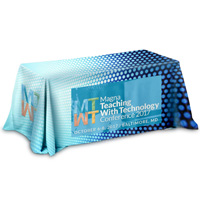 3-Sided Throw Style Table Covers All Over Full Color Dye Sublimation Imprint - Fits 8 Foot Table